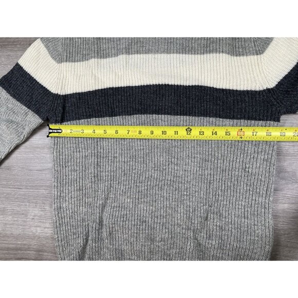 Slate & Stone Mens Pullover Sweater Gray Black White Color Block Stripe Size M - Picture 5 of 9